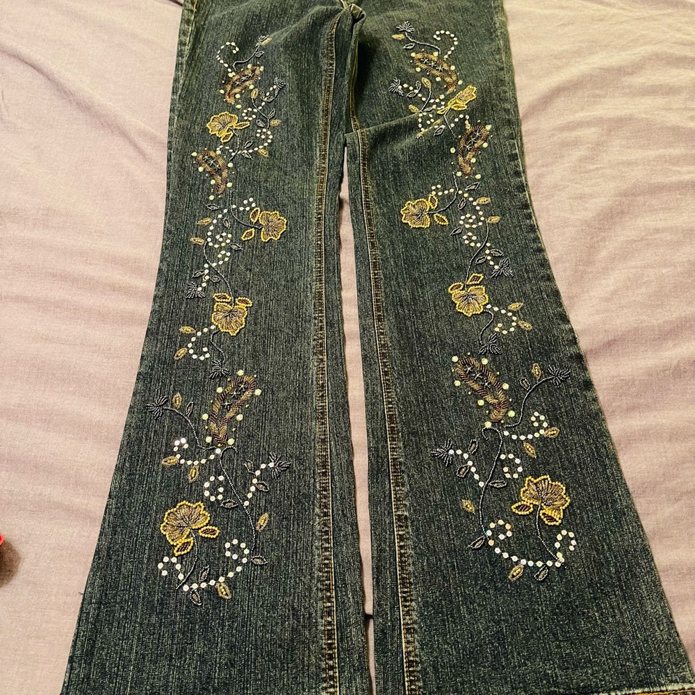 Willi Smith Jeans Women's 6 Embroidered with beads - Picture 4 of 7
